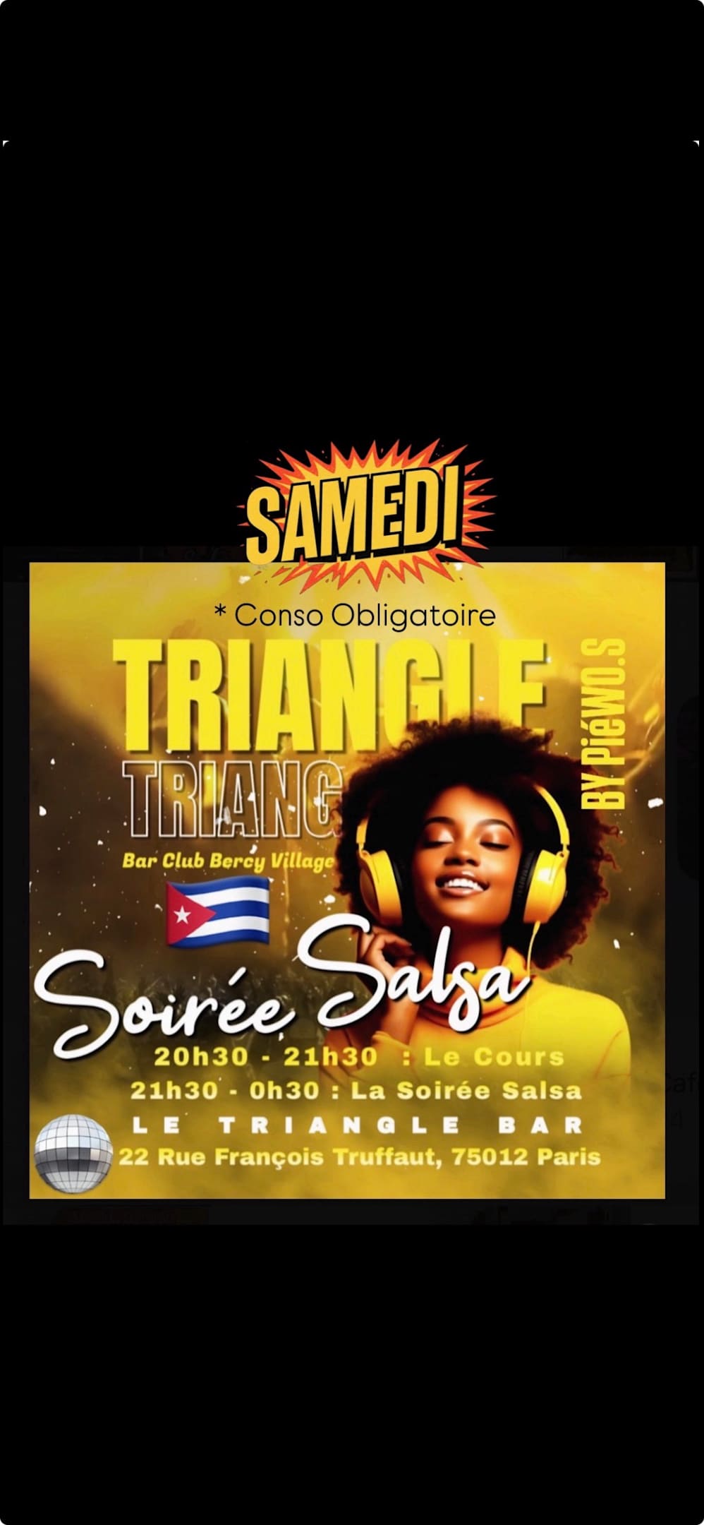 Samedi / Cours & Soirée Salsa Bercy Village Paris Cover