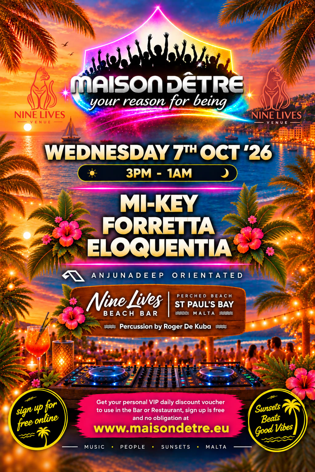 Maison D'etre Malta - Anjunadeep Wednesday 7th October 3pm Cover