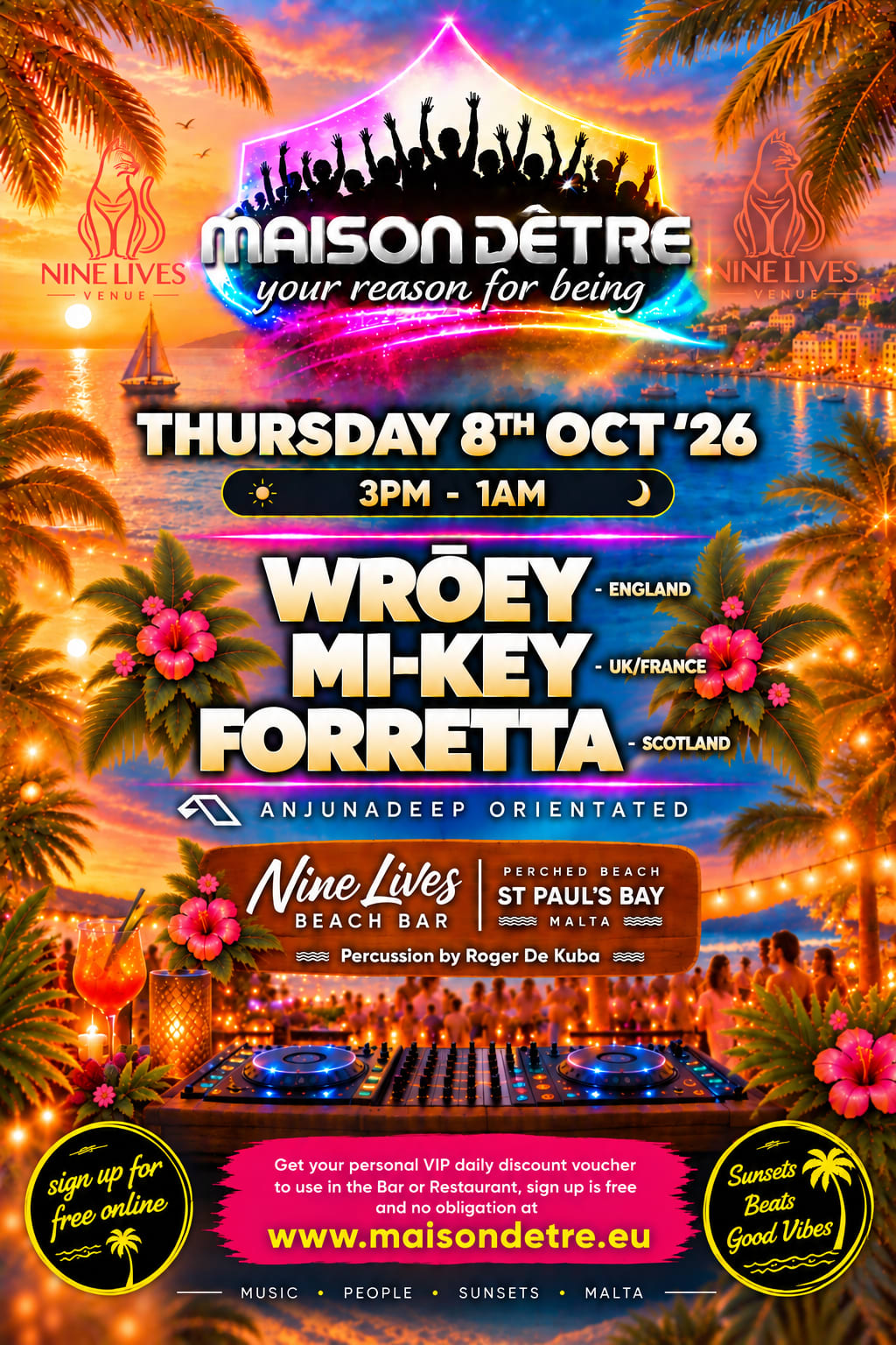 Maison D'etre Malta - Anjunadeep Thursday 8th October 3pm Cover