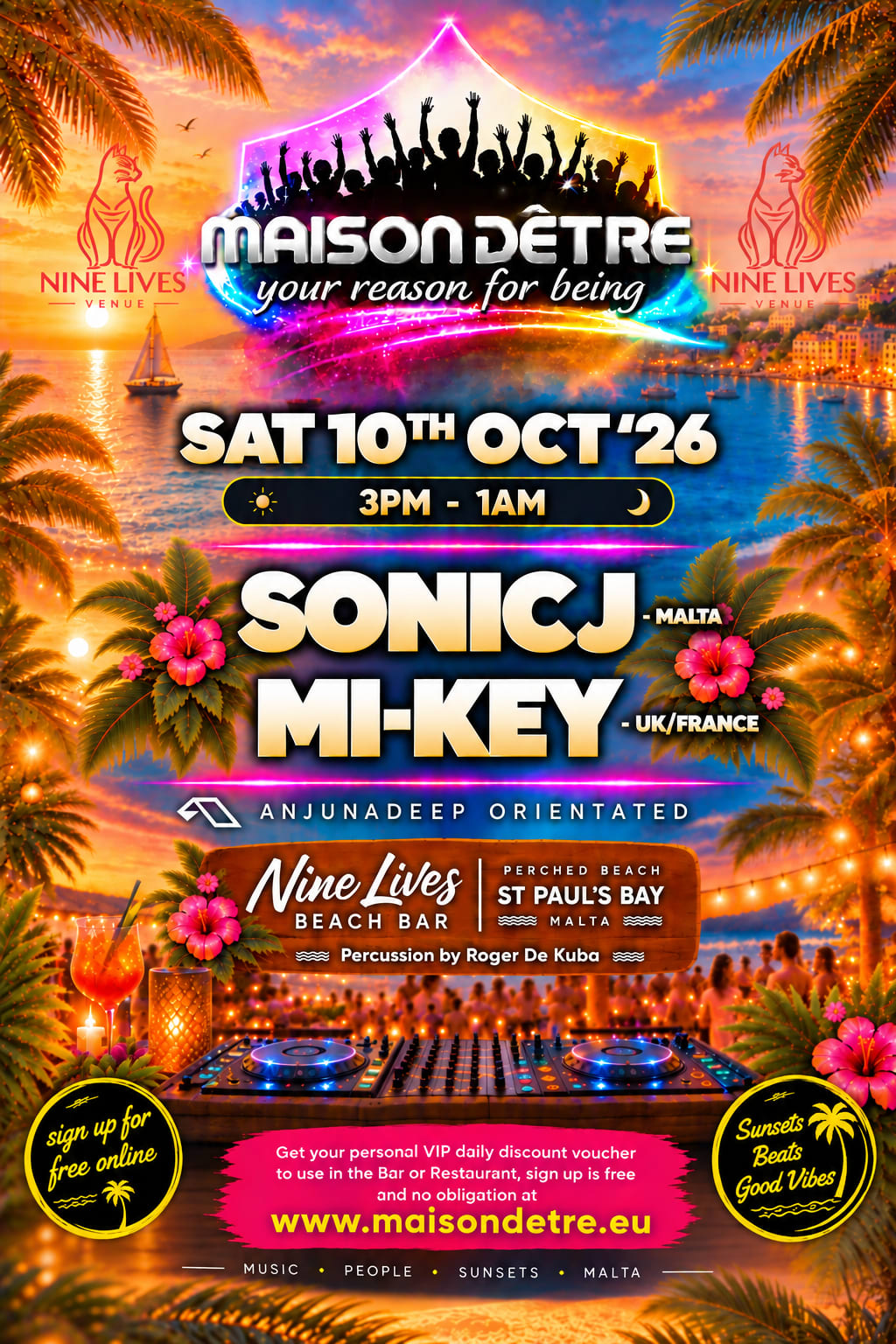 Maison D'etre Malta - Anjunadeep Saturday 10th October 3pm Cover