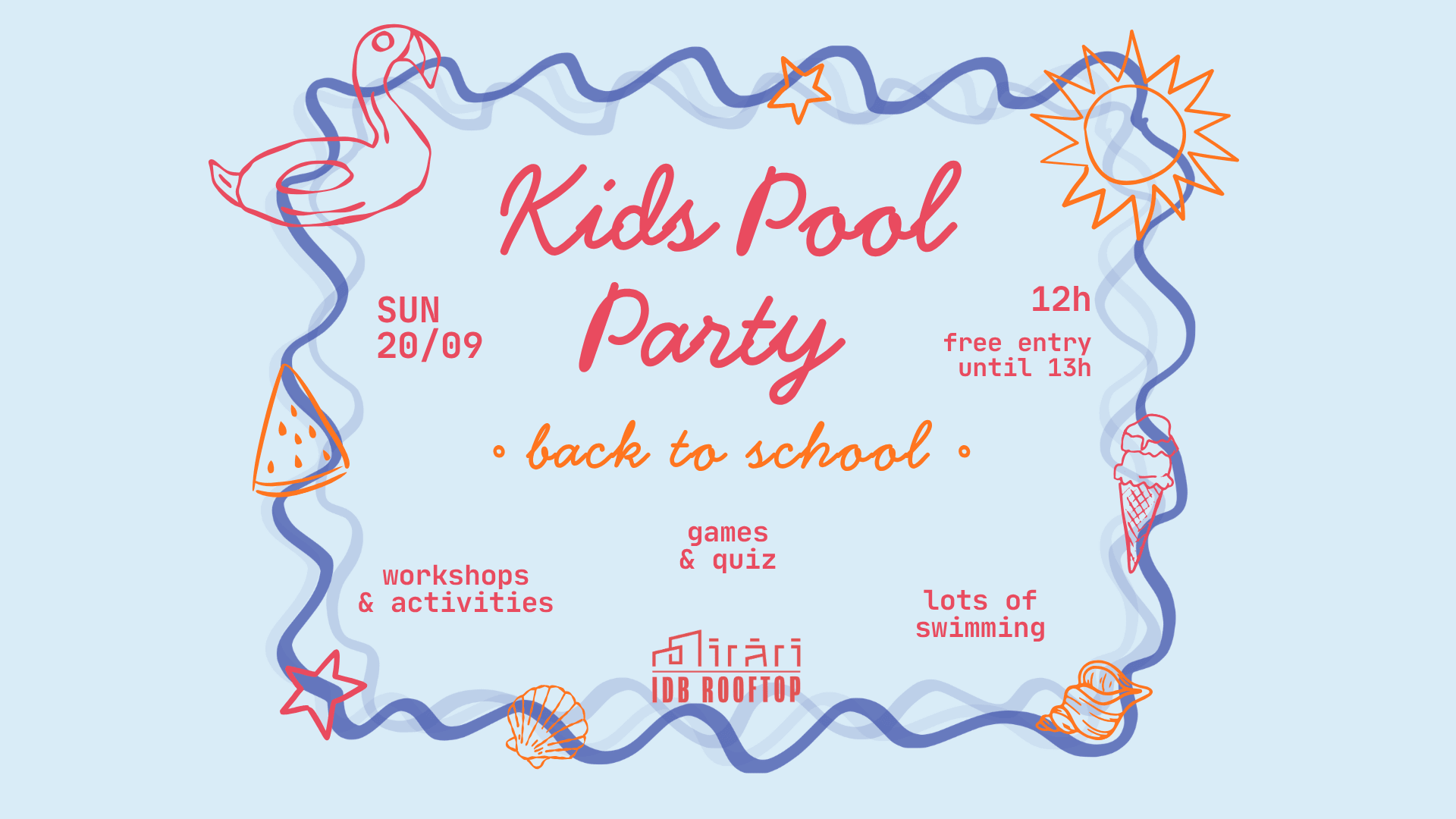 Kids Pool Party · Back To School 🎒 Cover