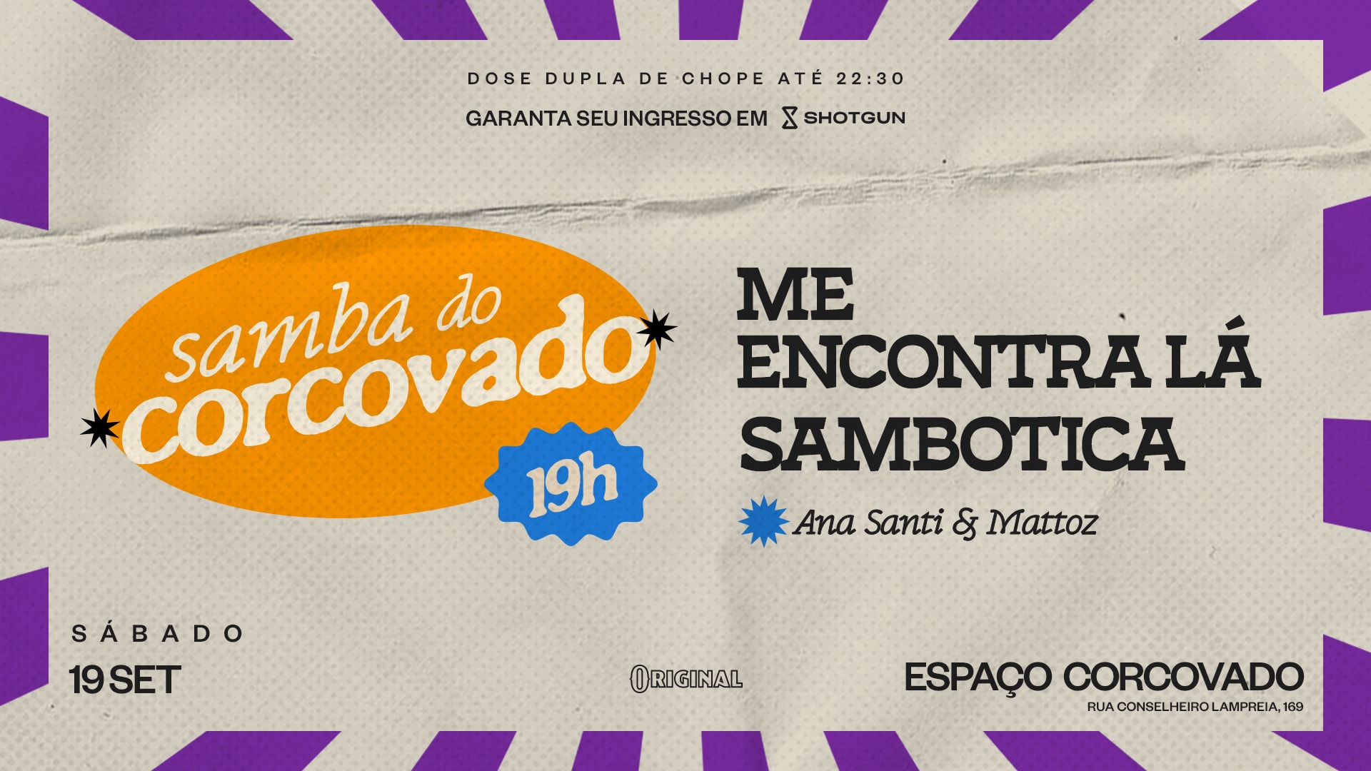 Samba Do Corcovado * 19/09 * Mel, Sambotica & Dj’S Cover