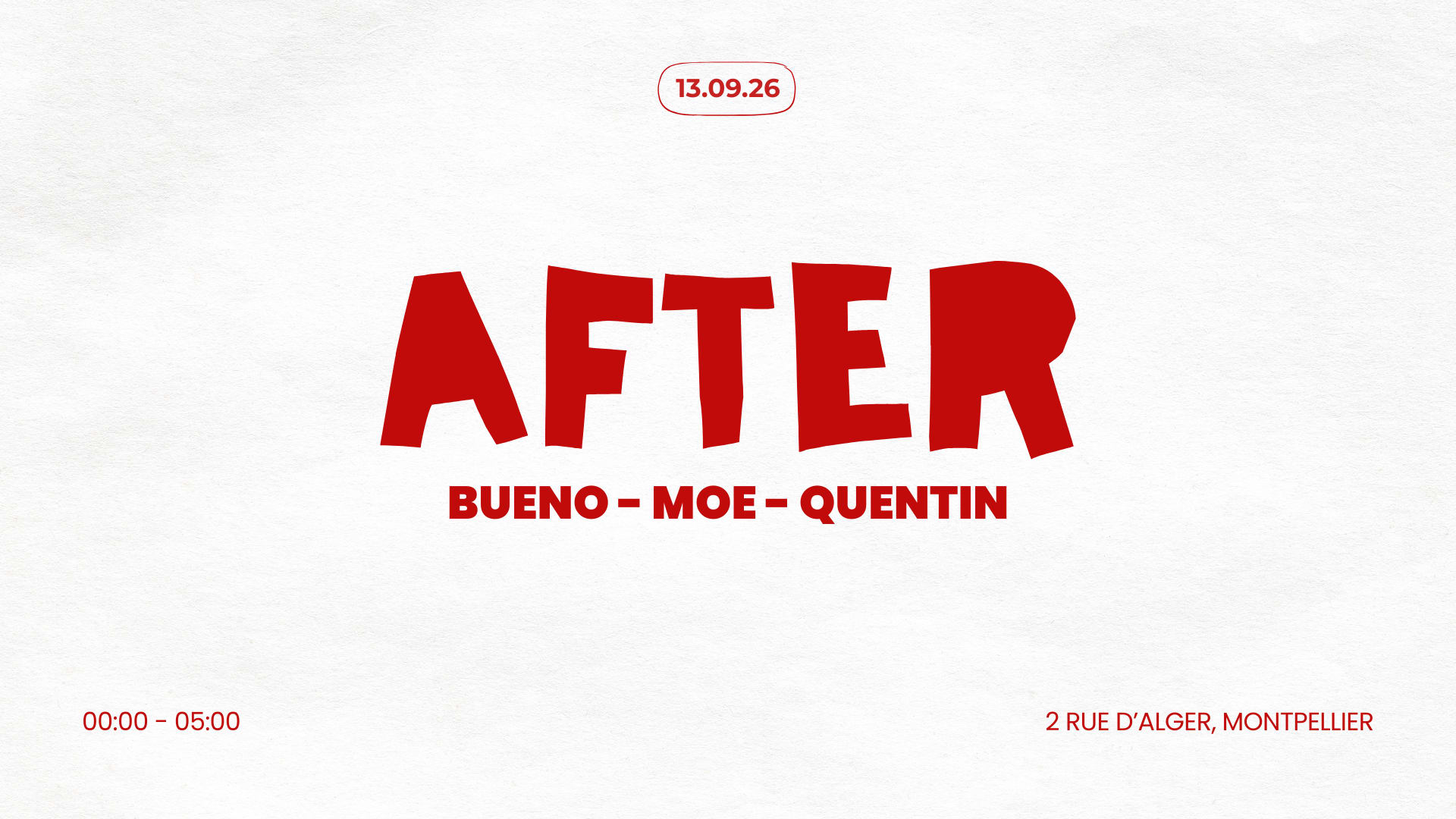 Boum Boum : After (Entrée Gratuite) Cover