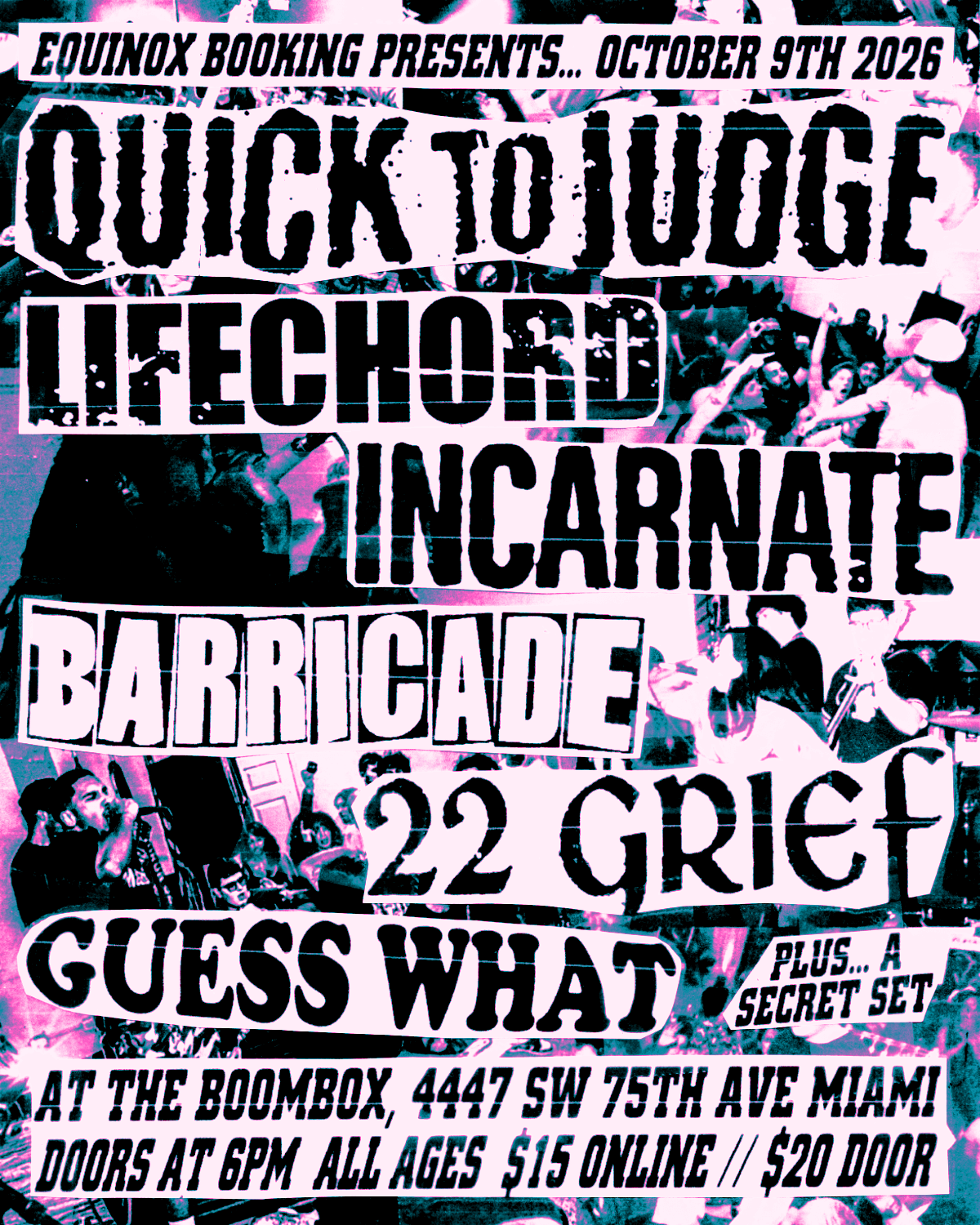Quick To Judge At The Boombox 10/9 Cover