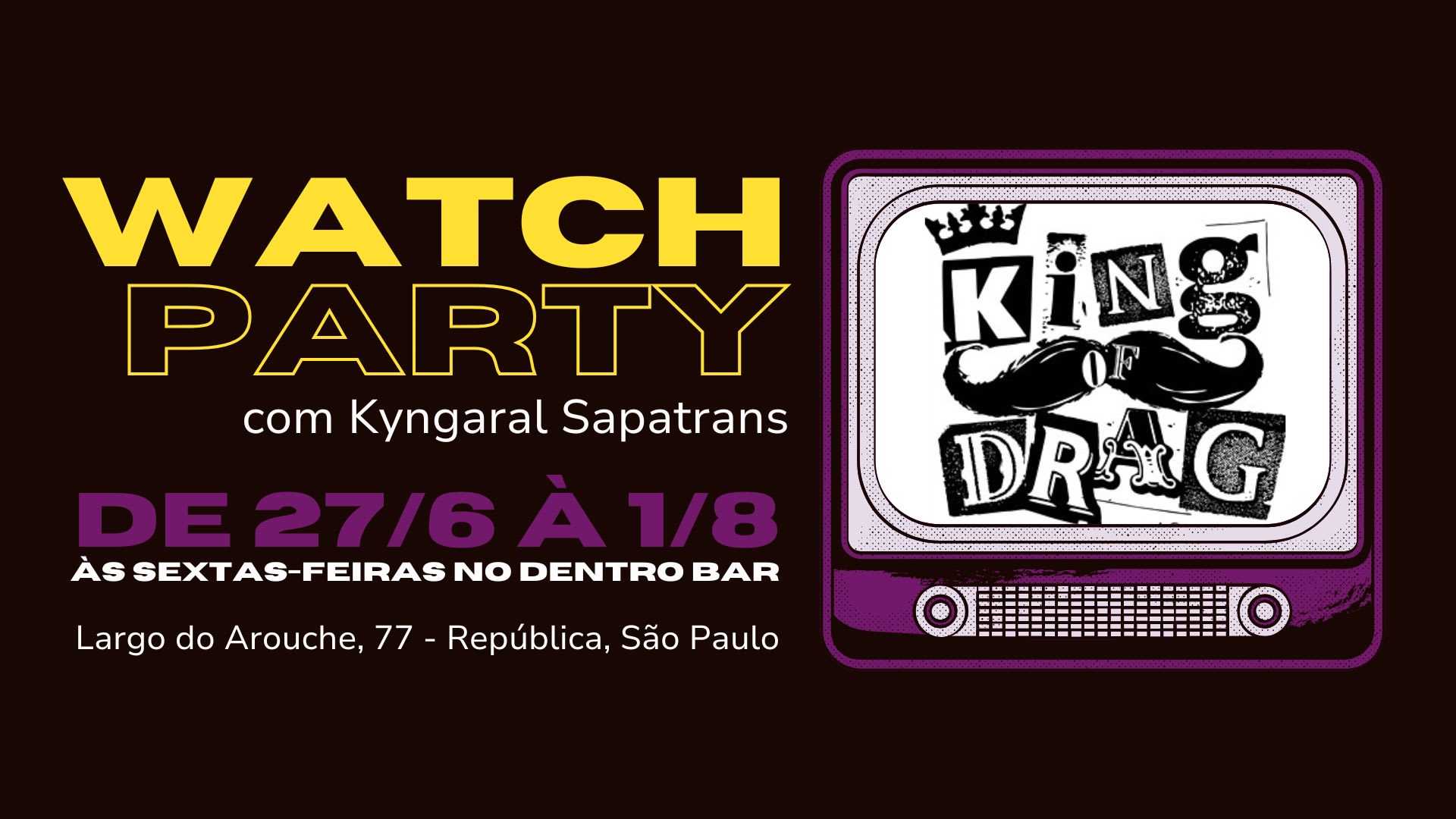 Watch Party-King Of Drag 11/7 Cover