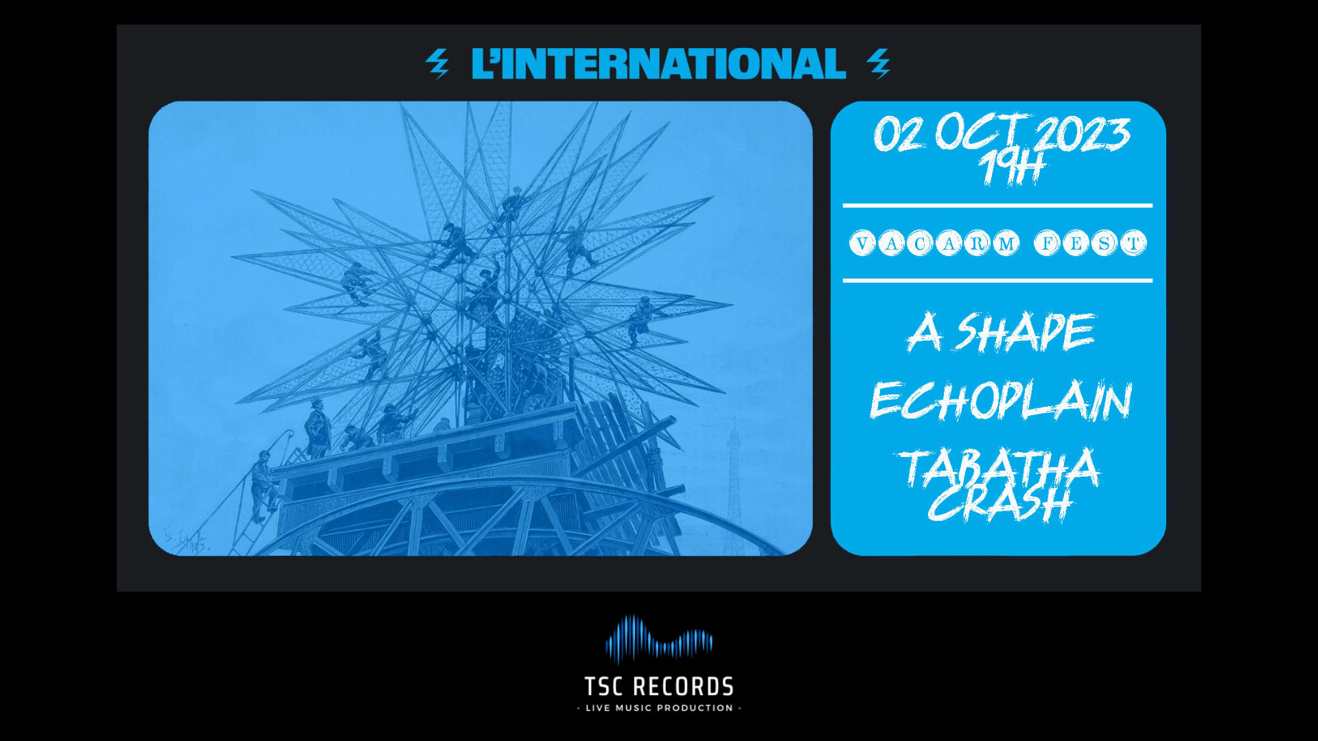 Concerts : Tabatah Crash | Echoplain | A Shape Cover