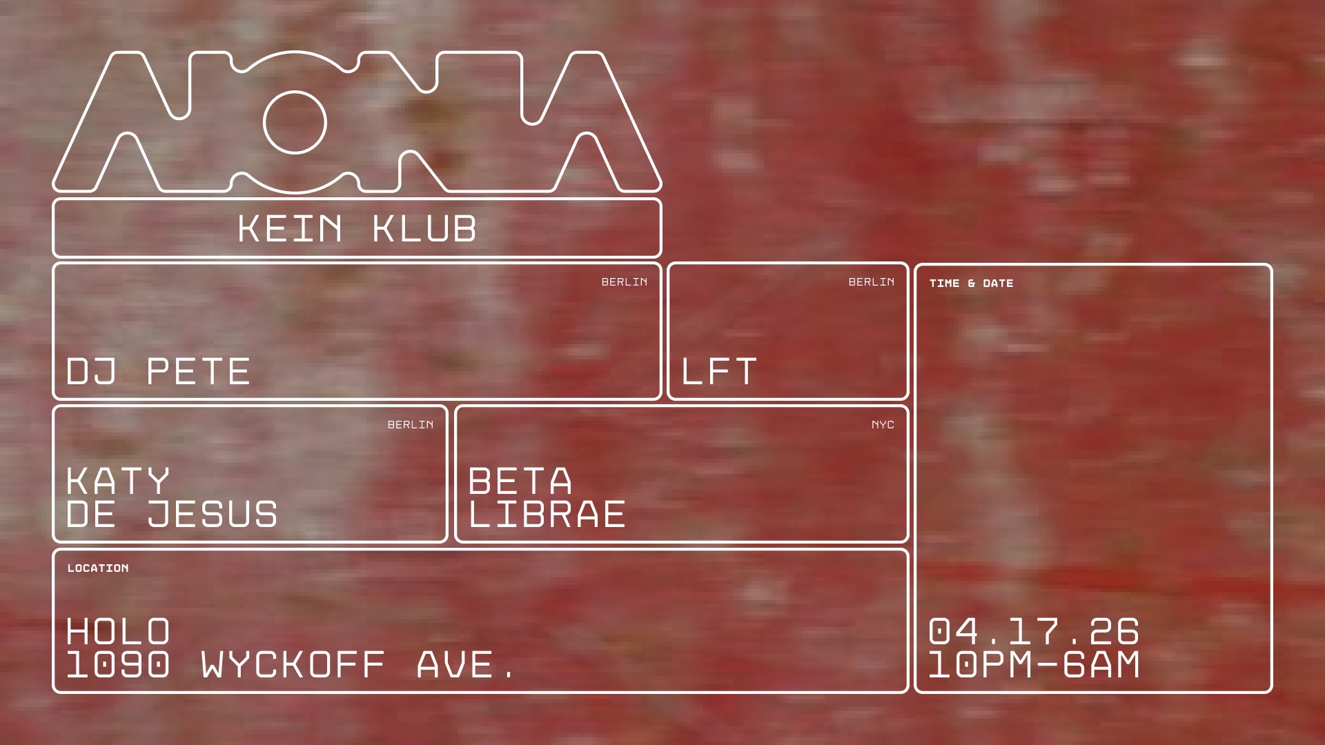 Kein Klub: Dj Pete | L.F.T. | Katy De Jesus | Beta Librae Cover