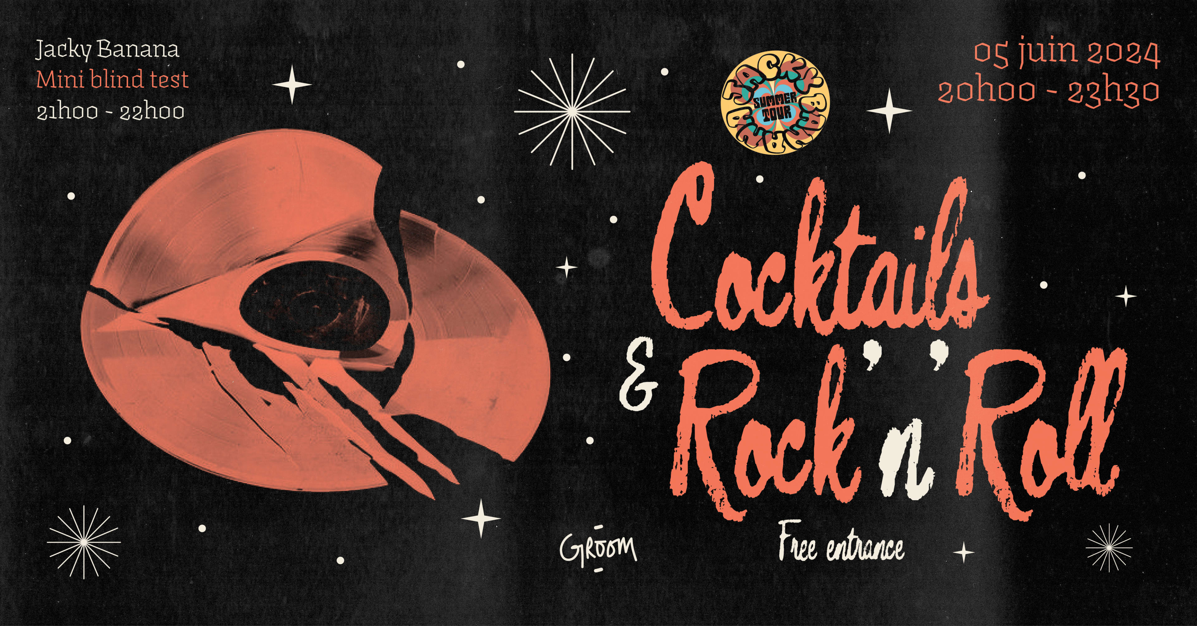 Cocktails & Rock'n Roll W/ Jacky Banana Cover