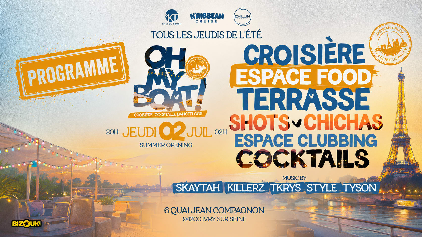 Oh My Boat | Croisière| Rooftop| Terrasse Cover