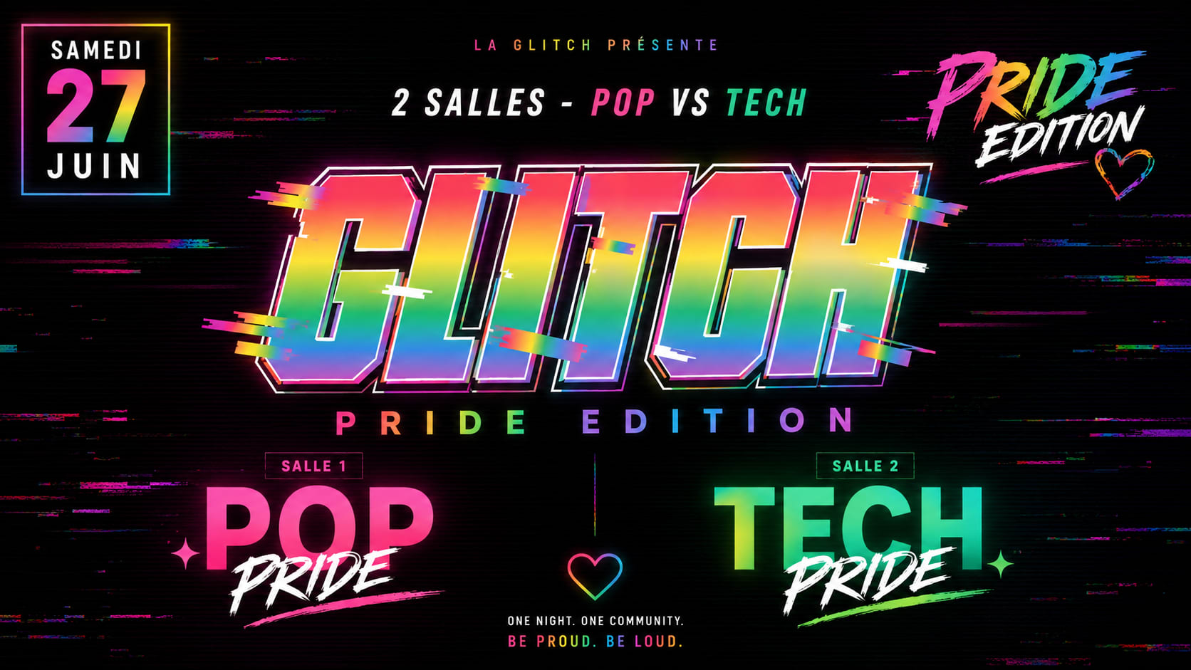 Glitch : Pride Edition — 2 Salles • Pop Vs Tech Cover