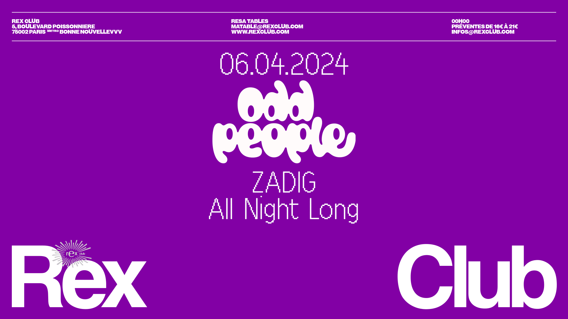 Odd People: Zadig All Night Long Cover