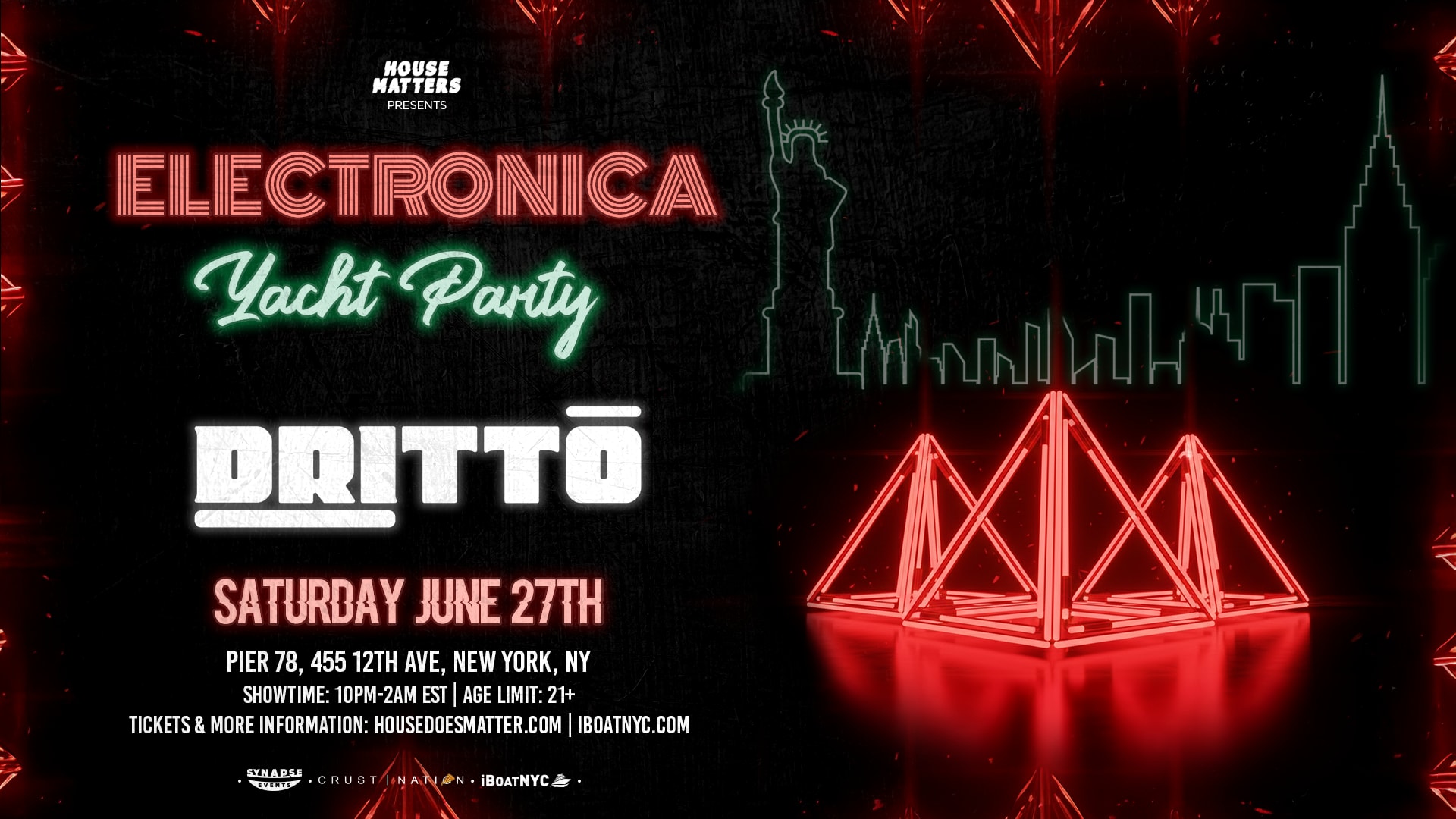 Electronica Nyc Yacht Party: Dritto Cover