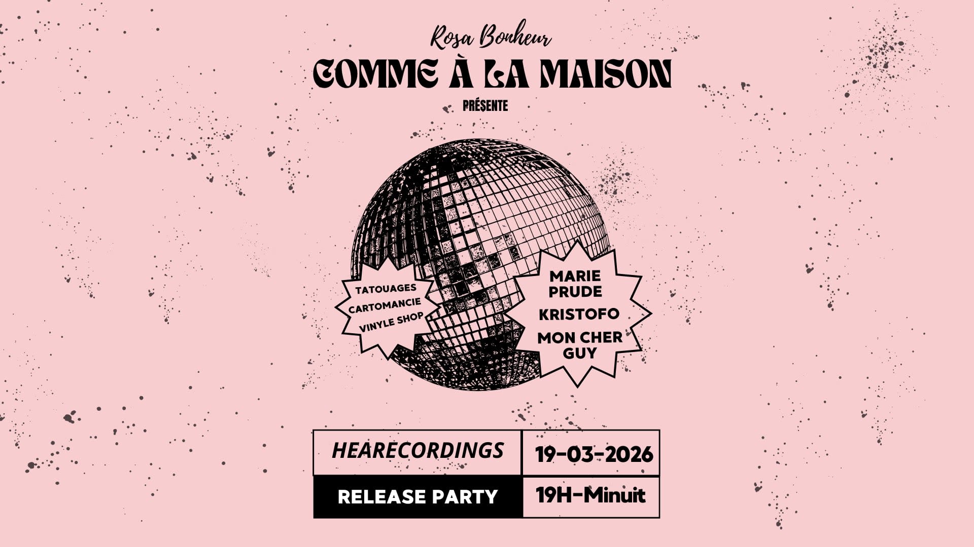 Comme À La Maison Invite : Release Party Hearcording Cover