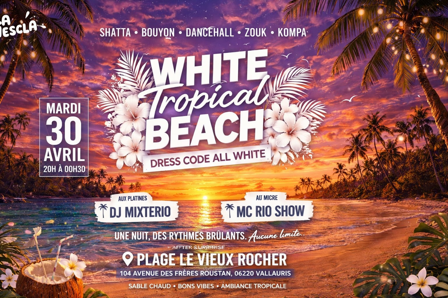 La Mescla : White Tropical Beach Party (Vallauris 06) Cover