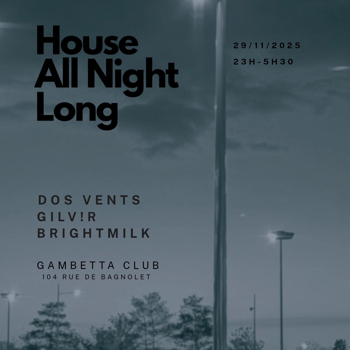 House All Night Long @ Gambetta Club Cover