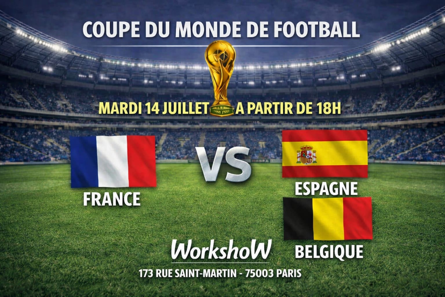 France Vs Espagne / Belgique Fan Zone Coupe Du Monde Cover