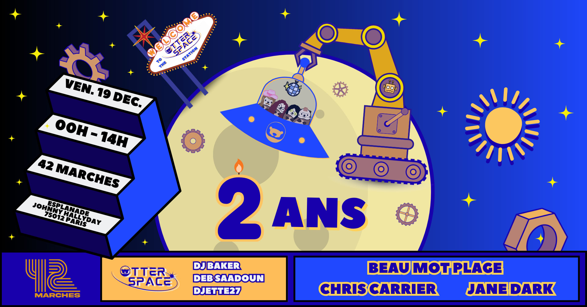 Otter Space 2 Ans : Chris Carrier, Beau Mot Plage, Jane Dark Cover