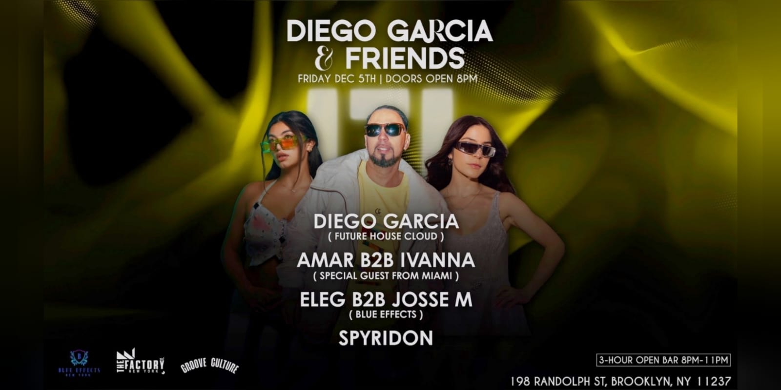 The Factory X Listen Friday Night Party Diego Garcia & More Cover