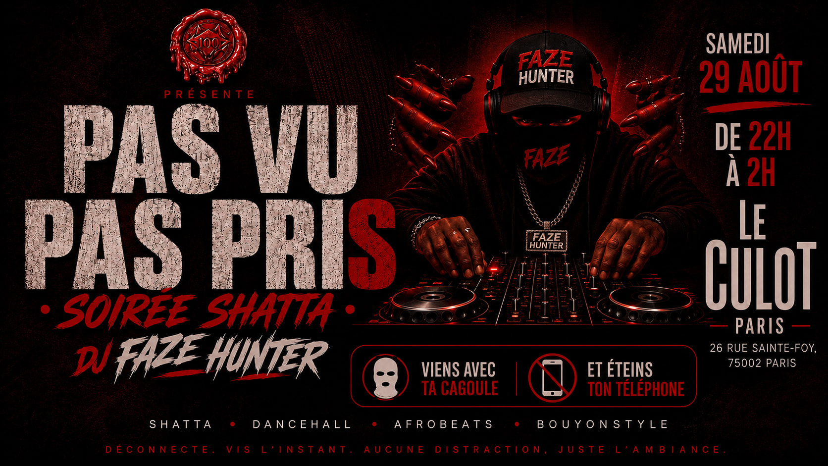 Pas Vu Pas Pris • Soirée Shatta • Dj Faze Hunter Cover