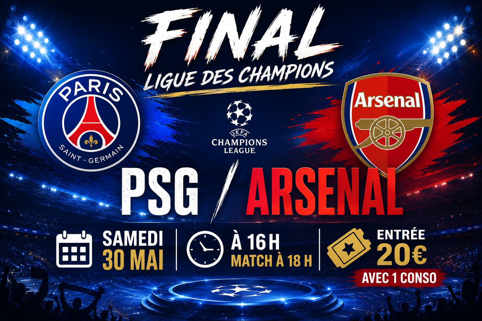 Finale Psg / Arsenal Ecran Geant ( Bien Habiller ) Cover