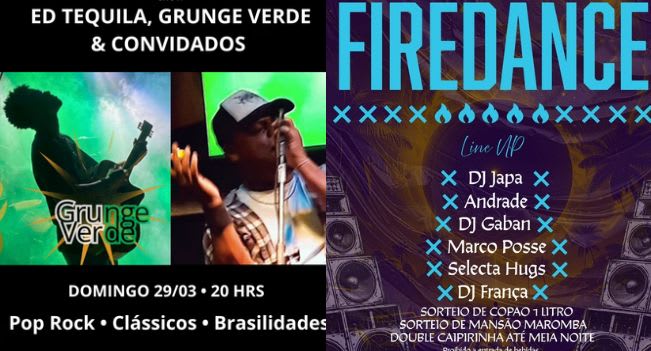 Show Ed Tequila, Grunge & Convidados + Baile Fire Dance Cover