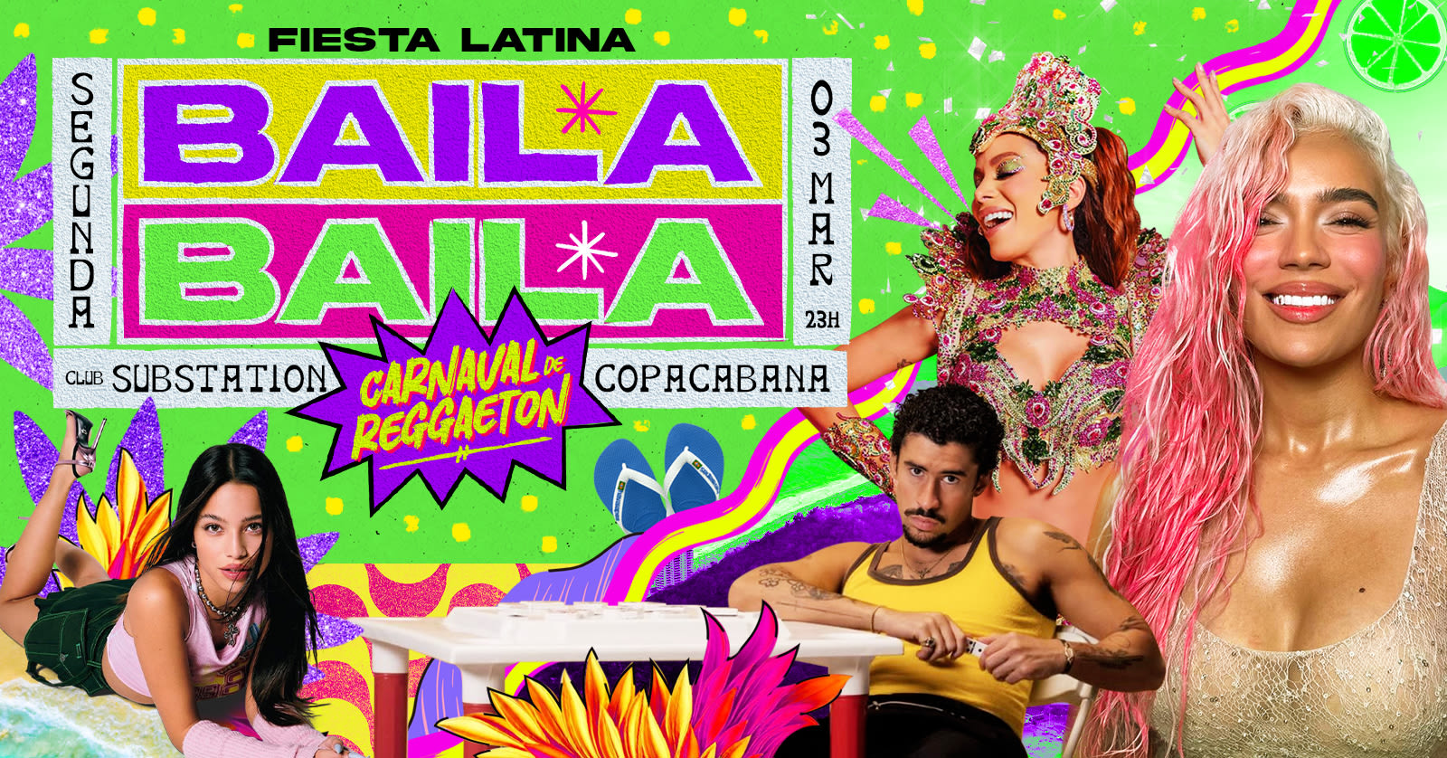 Fiesta Latina Baila Baila Carnaval De Reggaeton | 3 De Marzo Cover