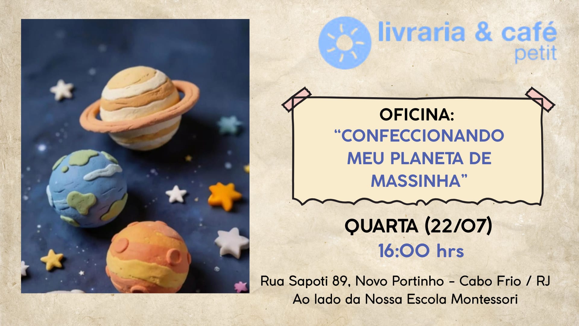 Oficina: "Confeccionando Meu Planeta De Massinha" 16h. Cover