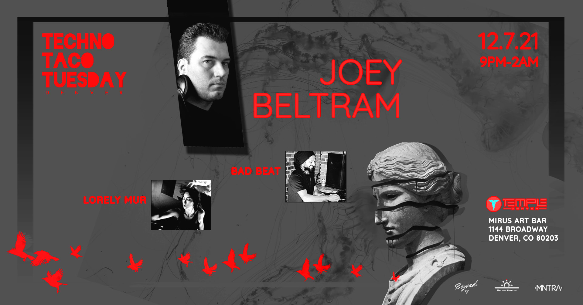 Techno Taco Tuesday Denver Ft. Joey Beltram Cover