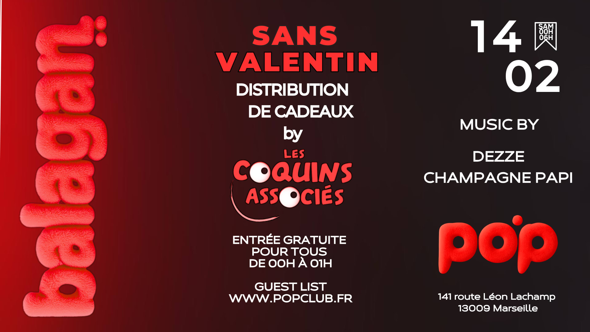 Sans Valentin - Samedi 14 Février 2026 - 00h/06h Cover