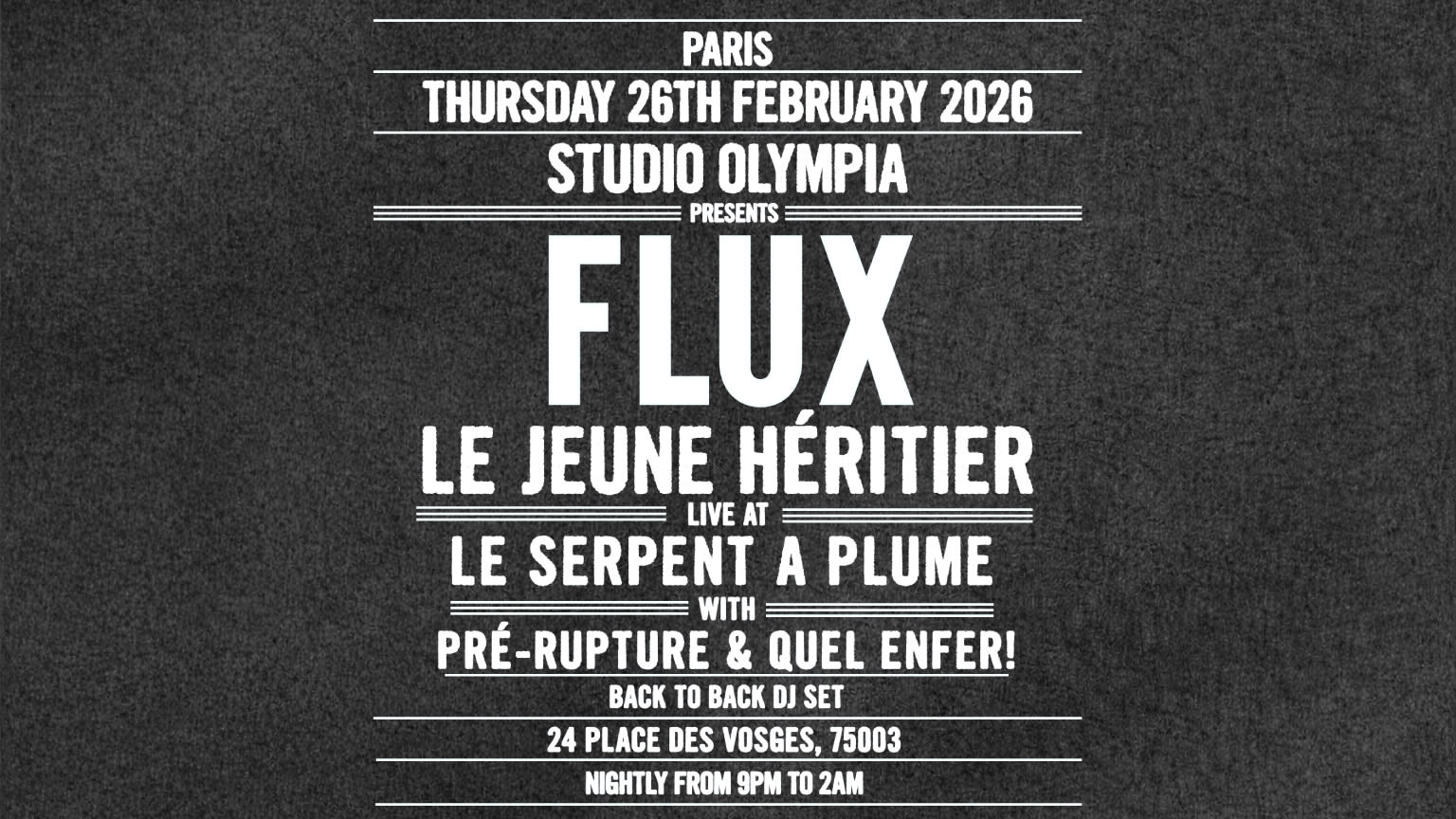 Flux Live At Le Serpent A Plume Cover