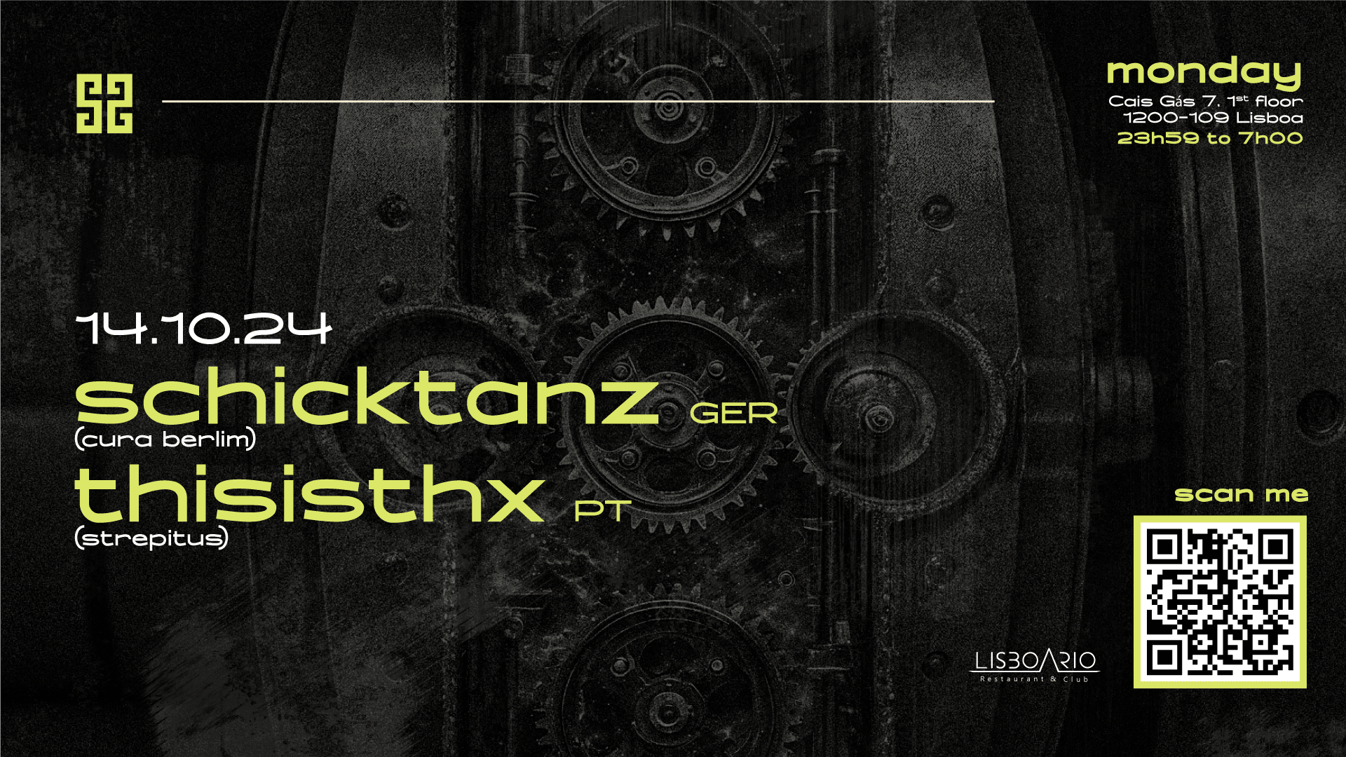 Schicktanz • Thisisthx | Monday 14 Out • Lisboa Rio Cover