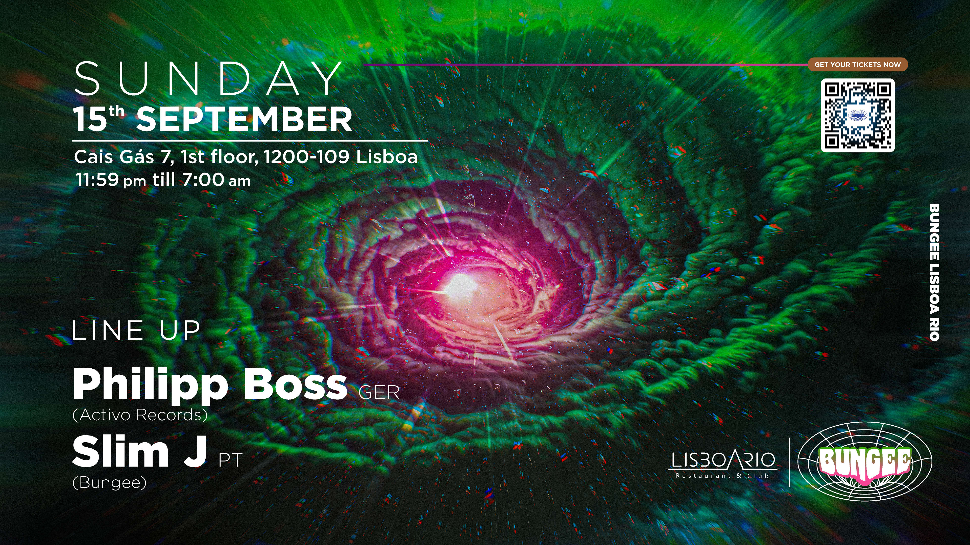 Philipp Boss • Slim J | Sunday 15 Sep • Lisboa Rio Cover