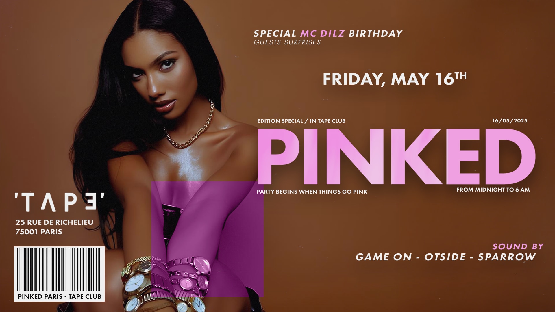 Pinked Paris - MC Dilz Birthday Celebration - Friday 16/05 Cover