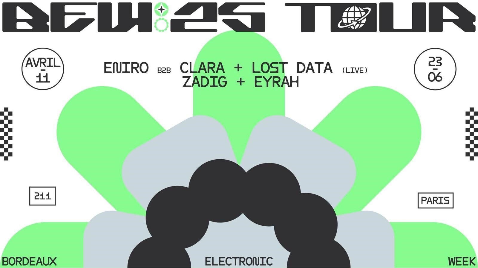 Bew Tour 2025: Zadig, Ey.Rah, Clara, Lost Data (Live), Eniro Cover