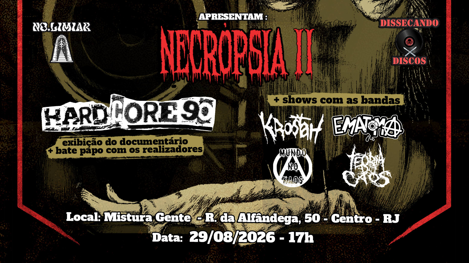 No Limiar Apresenta: Necropsia - Mostra Do Doc. Hardcore 90' Cover