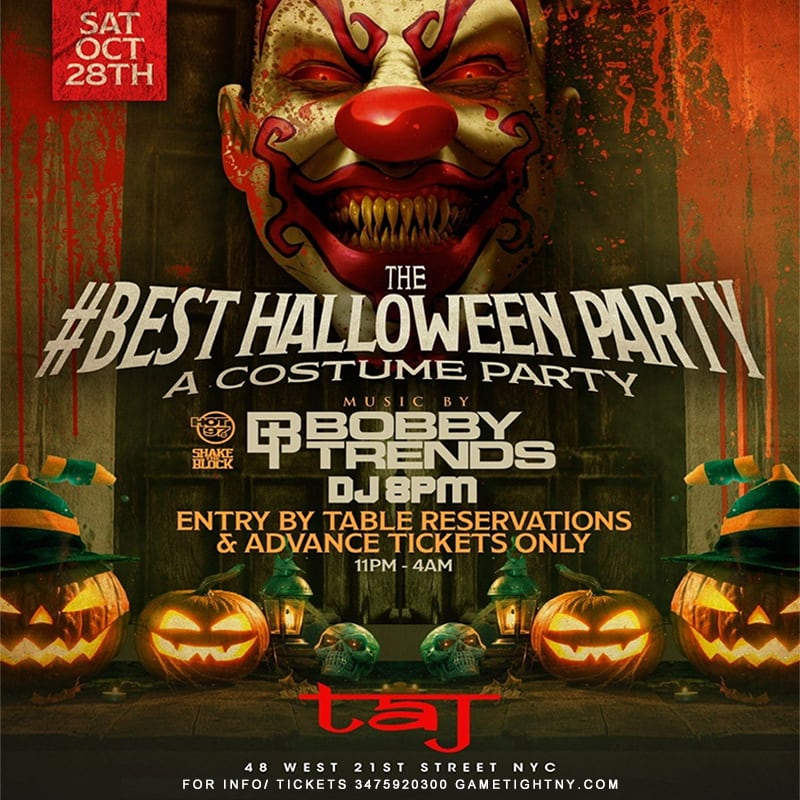 Taj Lounge Halloween Saturday Night General Admission 2023 Cover