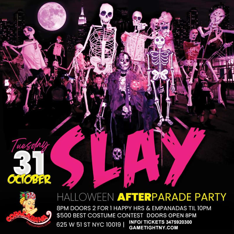 Slay Halloween Parade After Party At Copacabana Loft 51 Nyc Cover