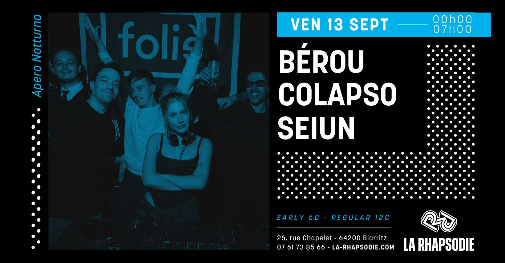 Apero Notturno : Bérou • Colapso • Seiun Cover