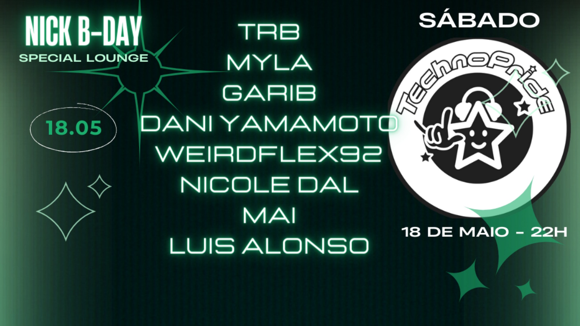 Technopride - 18.05 - Sábado! Nick Bday Cover