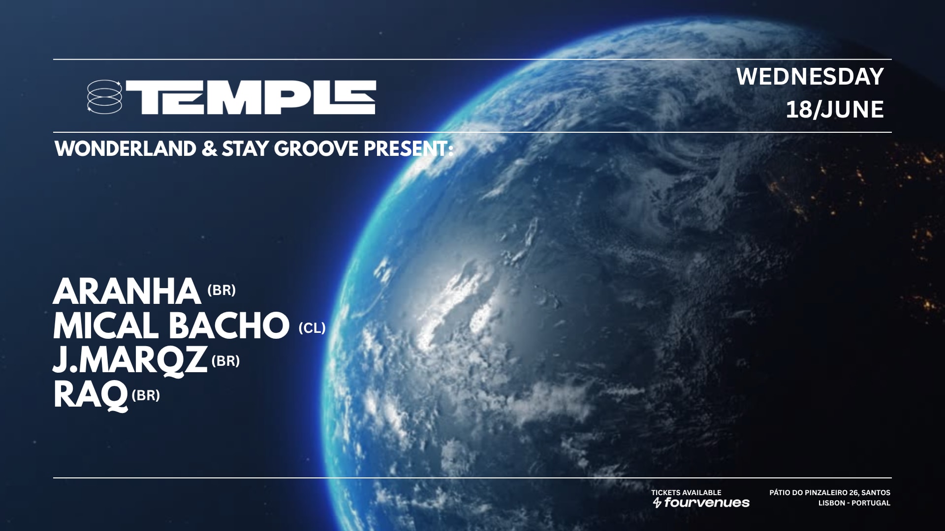 Wonderland & Stay Groove Present: Aranha, Mical Bacho & More Cover