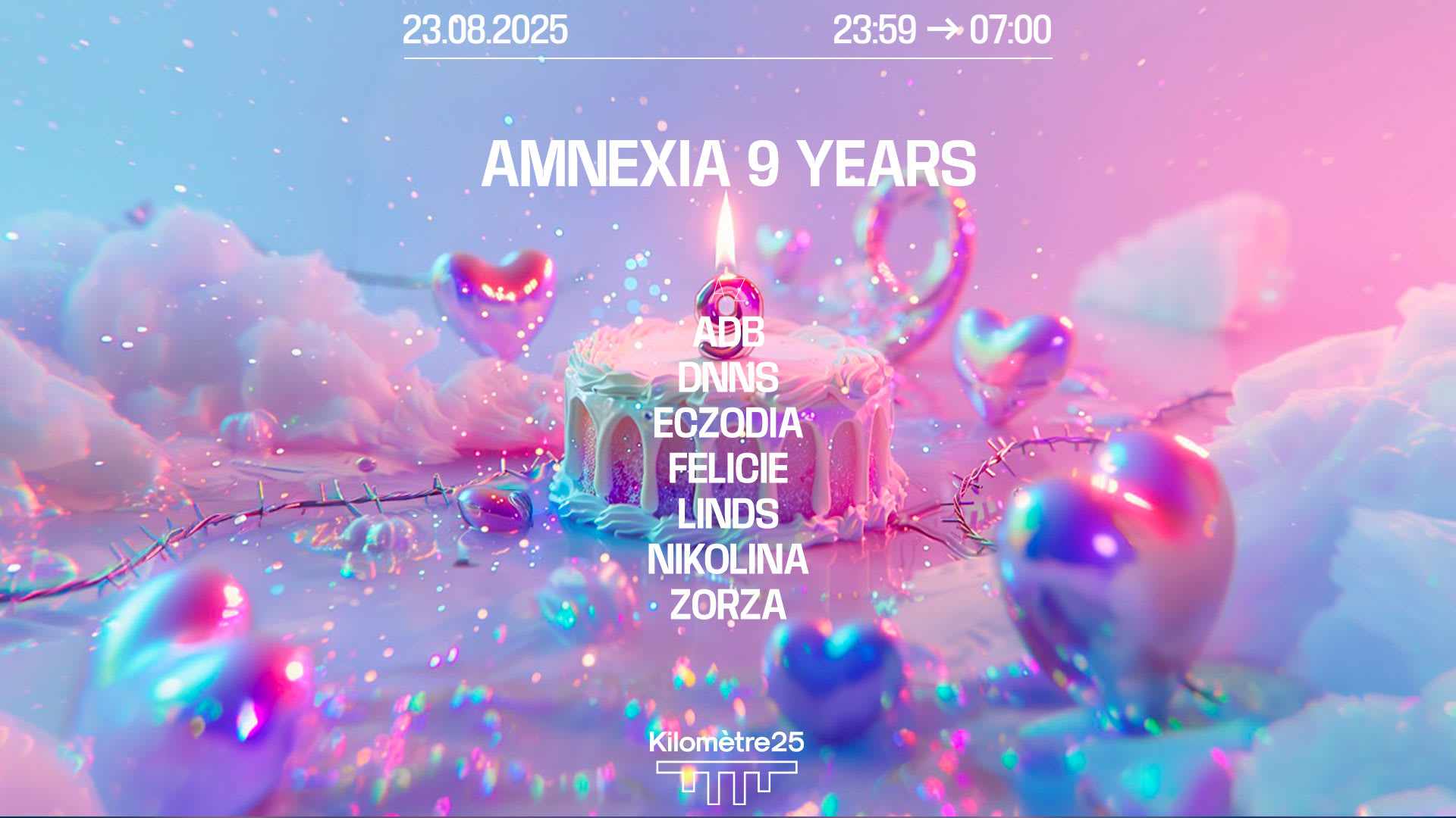Amnexia 9th Birthday : Eczodia, Linds, Dnns, Nikolina Cover