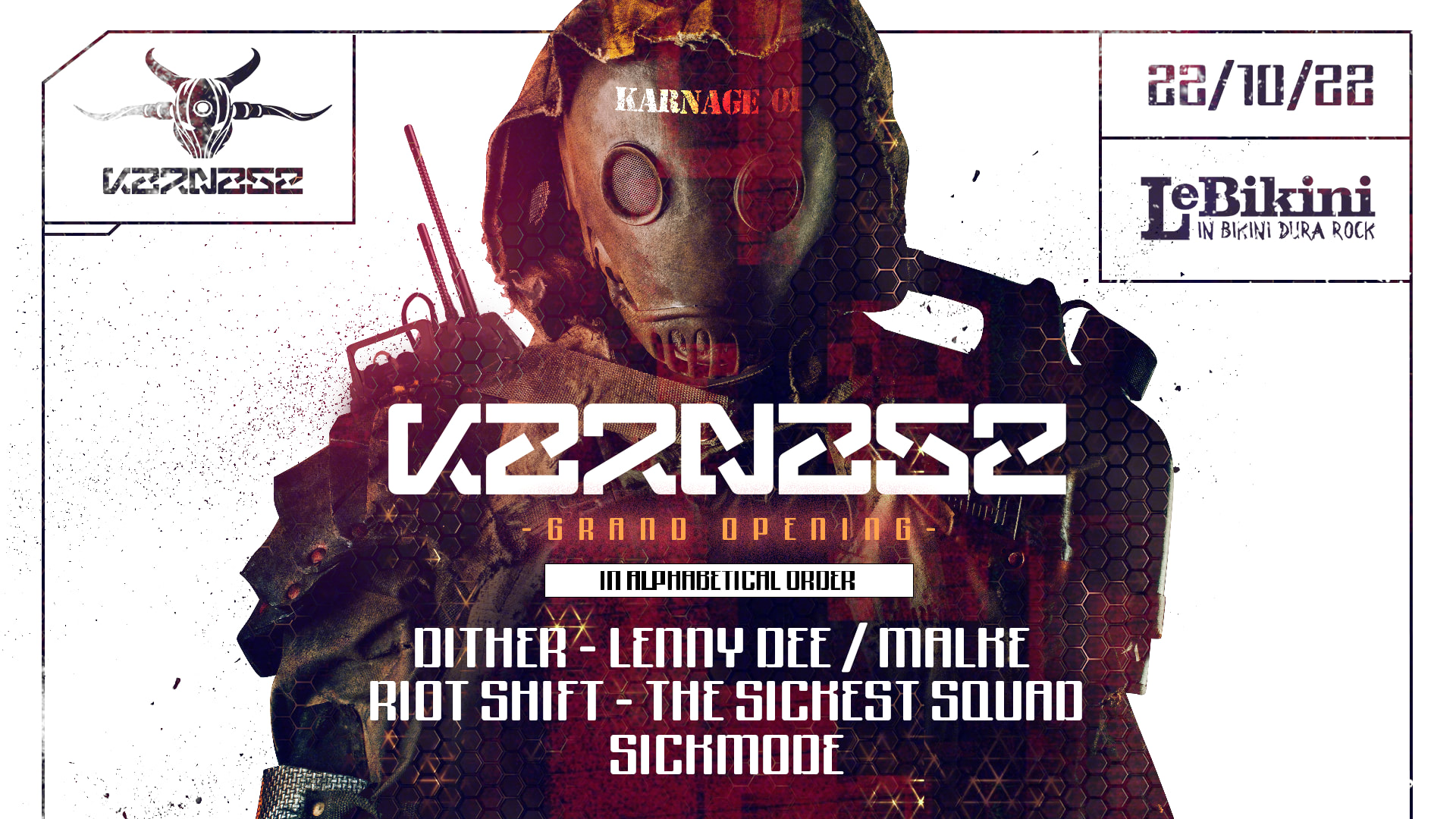 Karnage Grand Opening W/ Lenny Dee, Malke, Sick Mode & More Cover