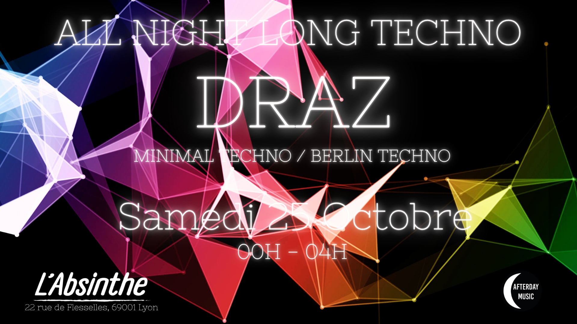 Techno All Night Long - Draz - Afterday Music Cover