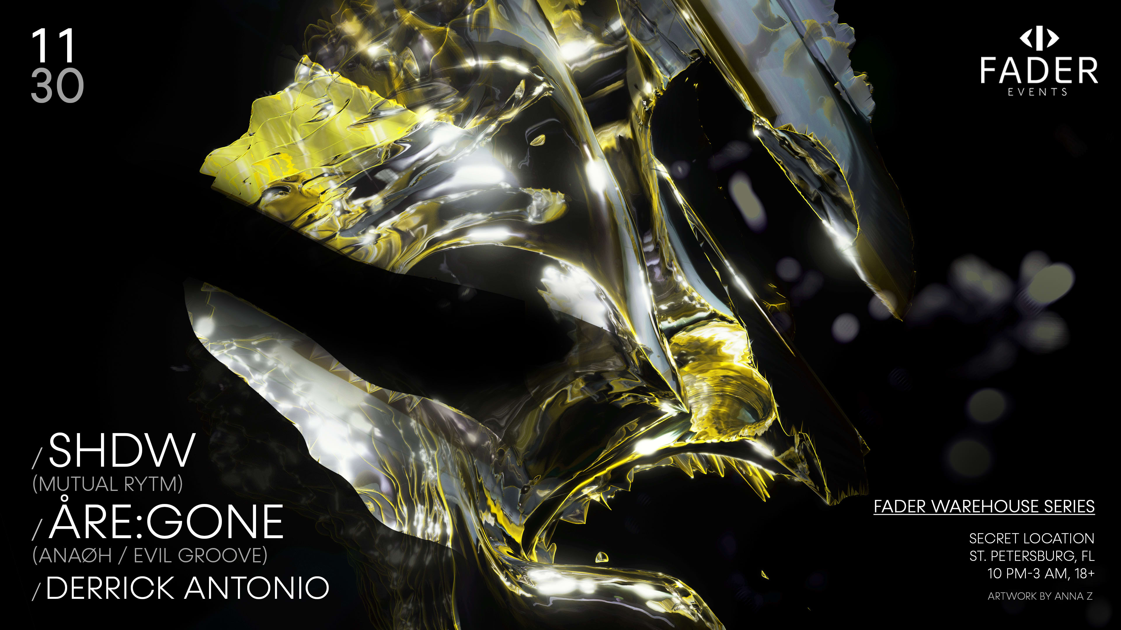 Fader Invites: Shdw (Mutual Rytm), Are:Gone, Derrick Antonio Cover