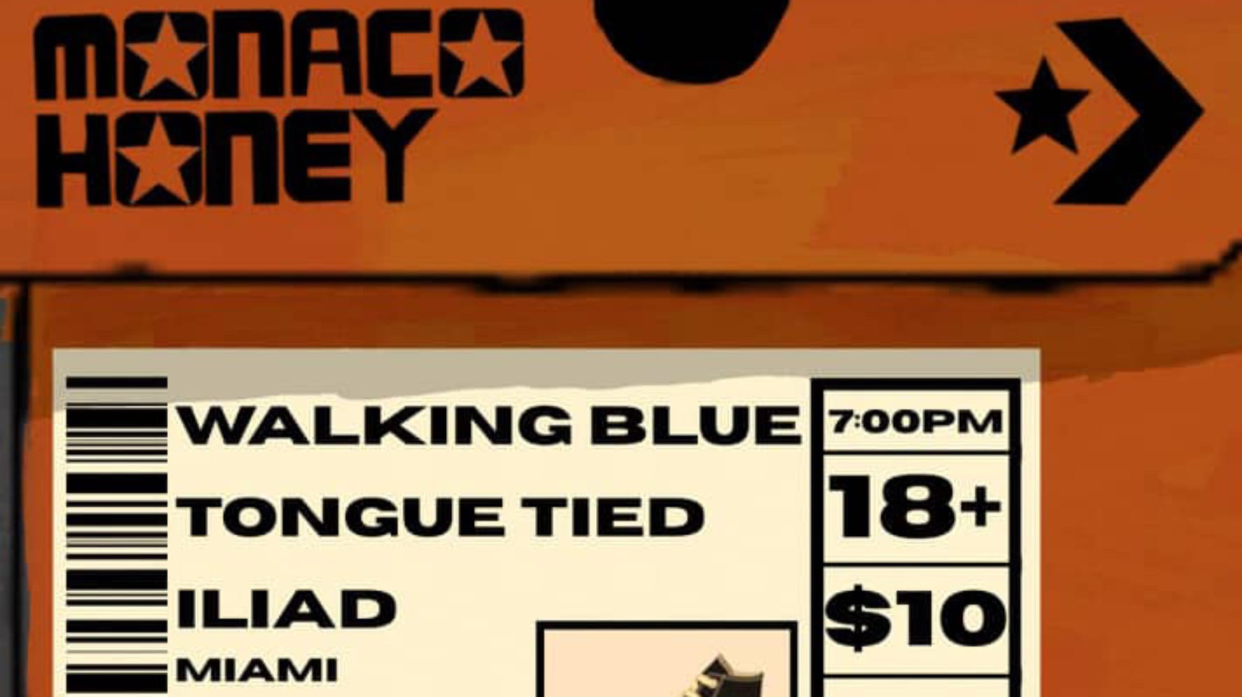 Walking Blue & Monaco Honey Tour With Iliad & Tongue Tied Cover