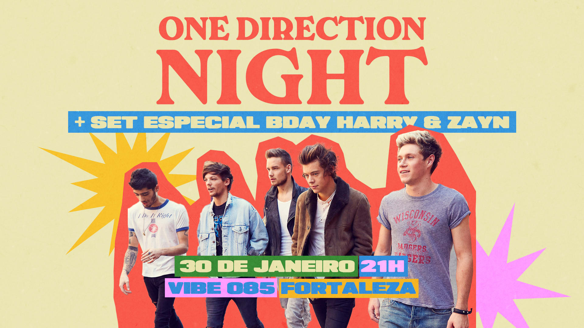 1d Night + Bday Harry & Zayn Em Fortaleza Cover