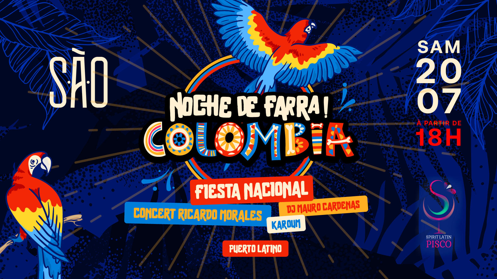 Noche De Farra Colombia - Sam 20.07 Cover