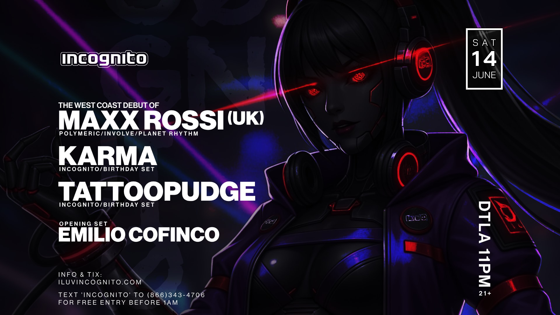 Incognito Presents The West Coast Debut Of Maxx Rossi (Uk) Cover