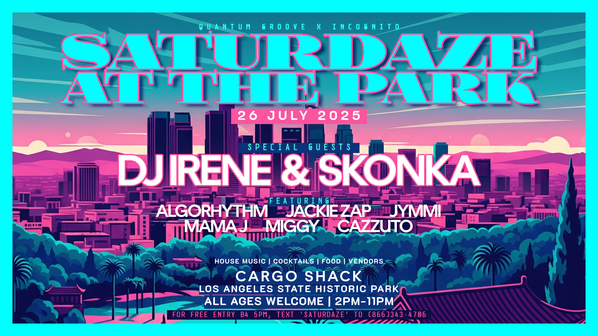 Saturdaze At The Park With Dj Irene & Skonka Cover
