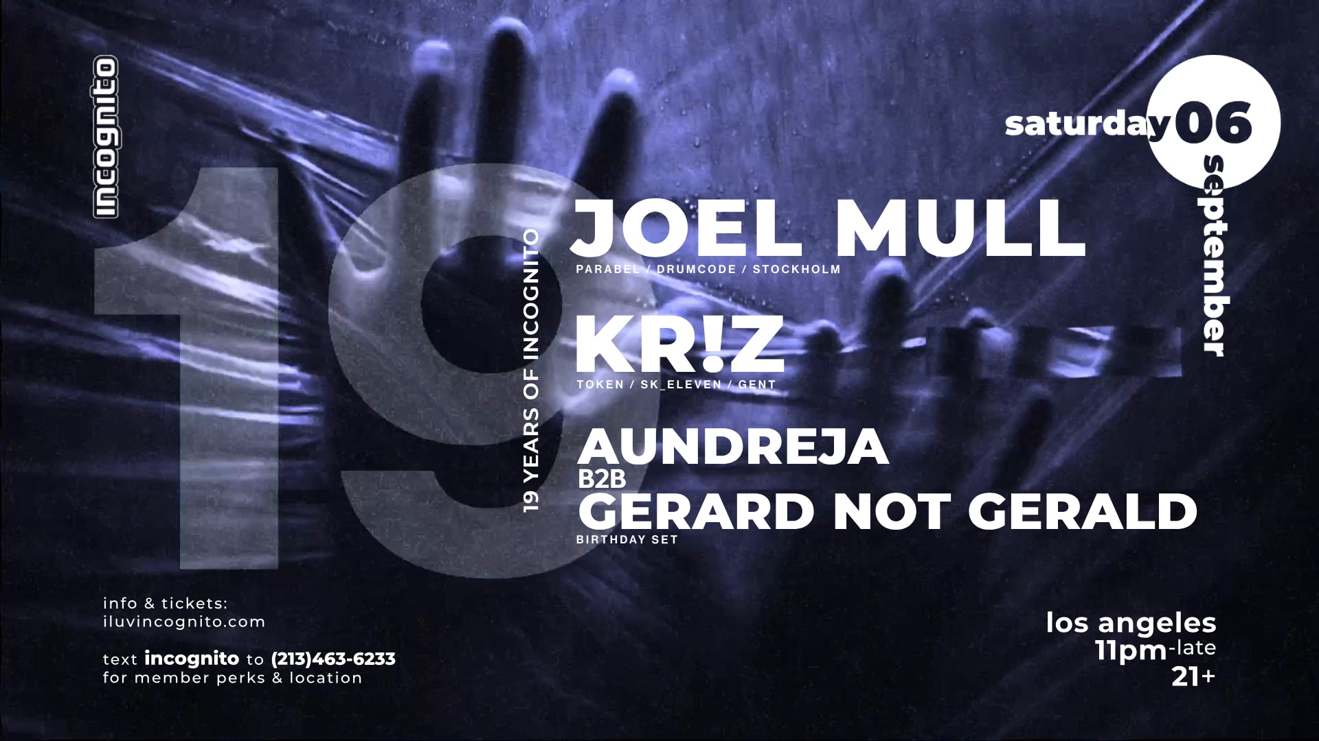 Incognito 19 Years: Joel Mull (Drumcode) & Kr!Z (Token) Cover